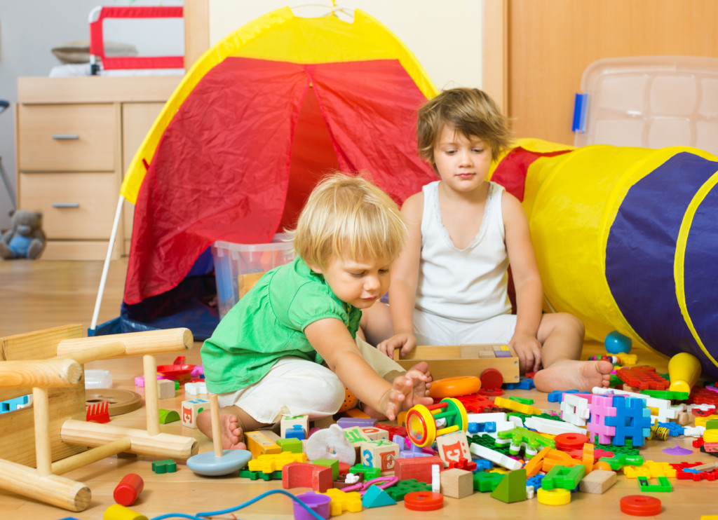 kids, blocks, building