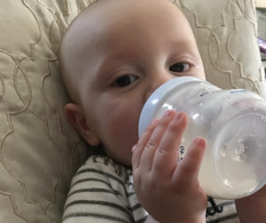 Baby drinking from bottle