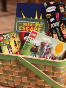 Easter basket, lego, toys