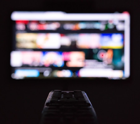 blurred television and remote