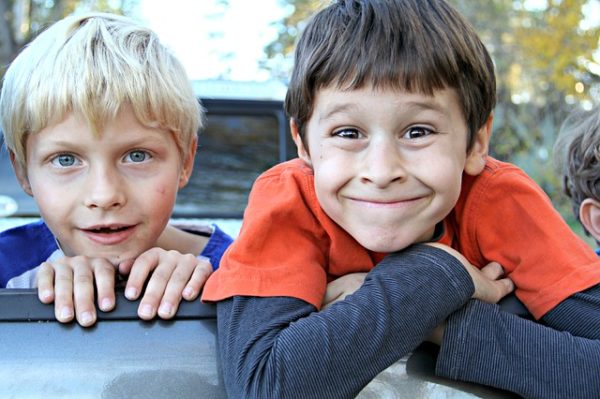 2 boys with silly faces