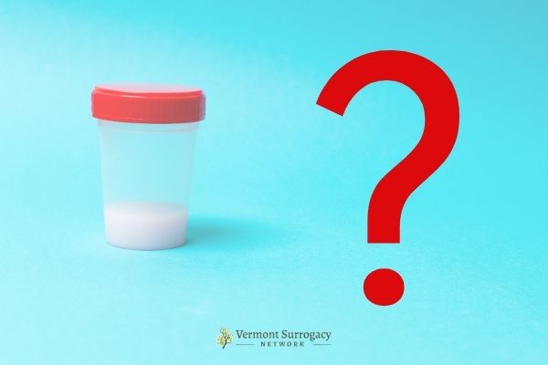 specimen cup and question mark