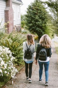 Two teens walking