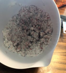 white bowl and white and grey ingredients