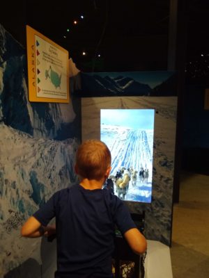 My son at Echo; boy playing a video game