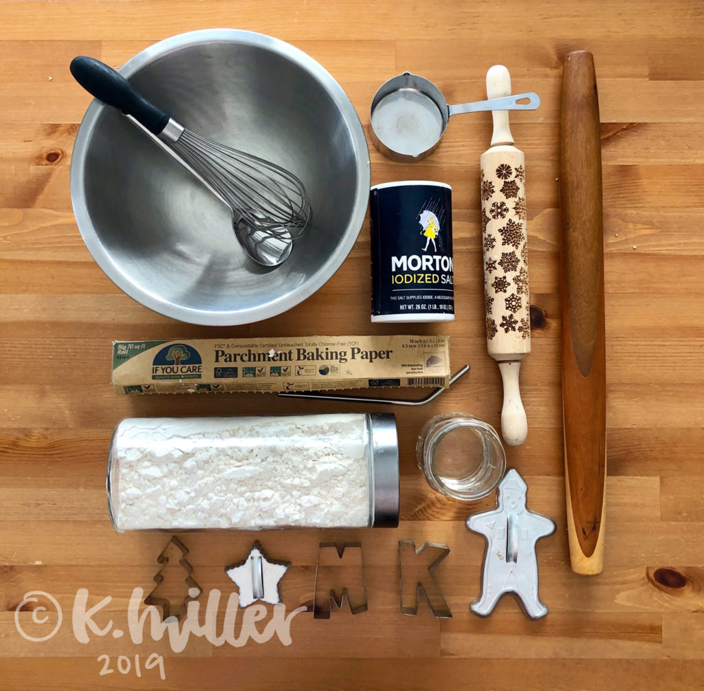 Viewed from above - materials for making salt dough