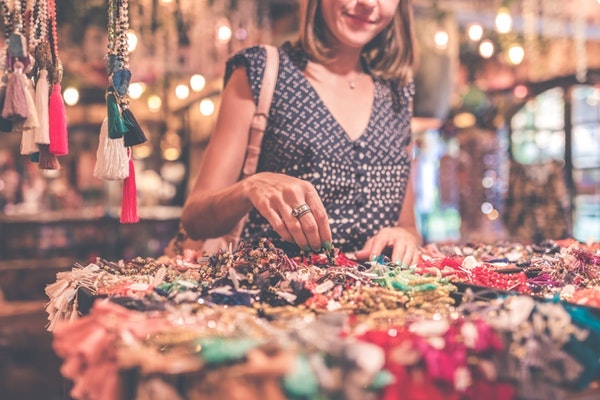 shopping at a market