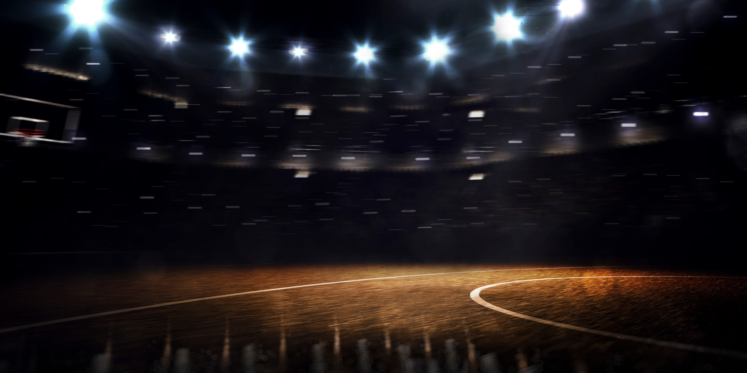 dark basketball court memorializing Kobe Bryant's legacy and death