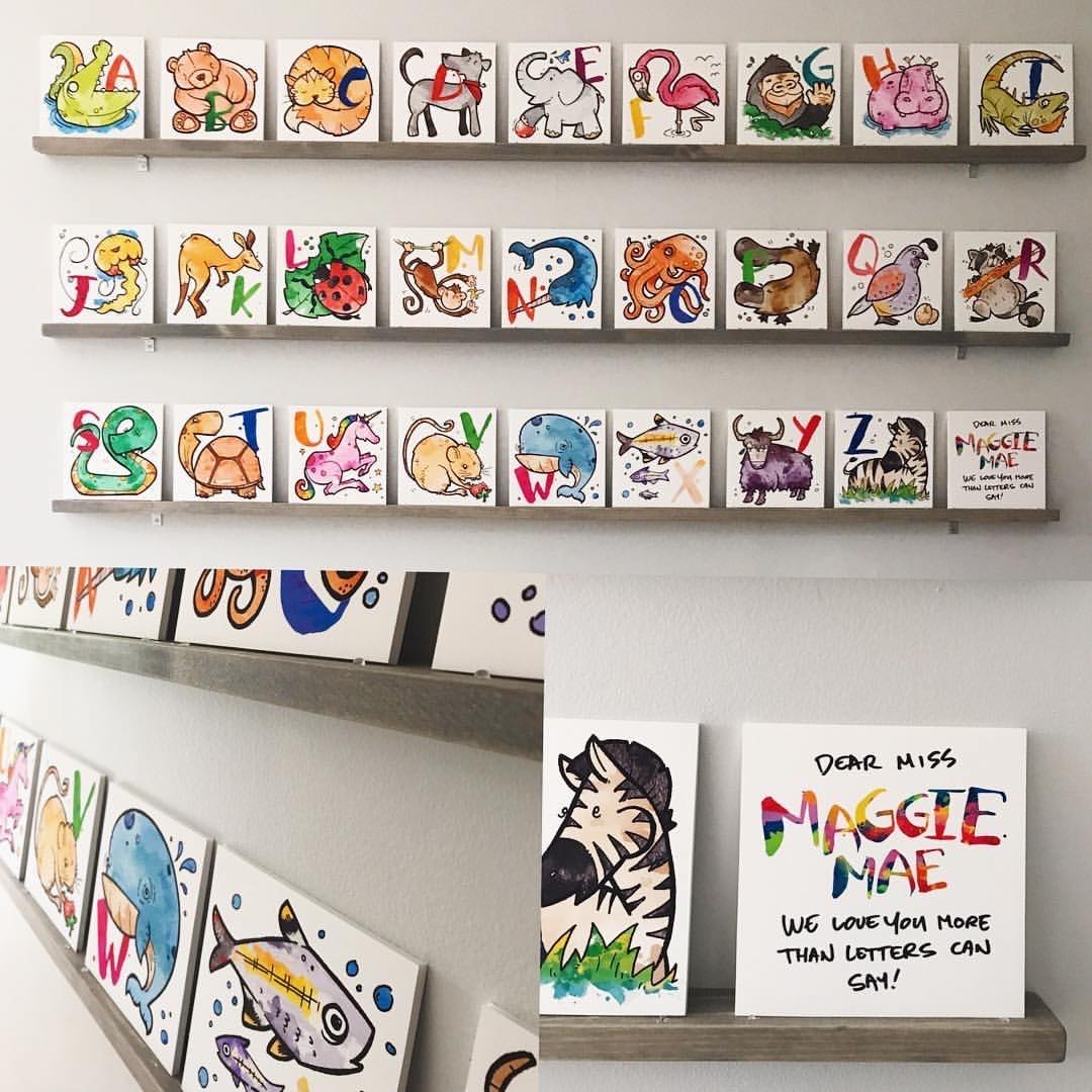painted letters in a nursery