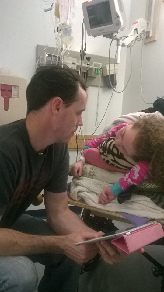 father and medically fragile daughter in hospital