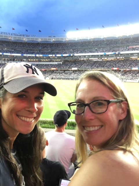 two women at a baseball game