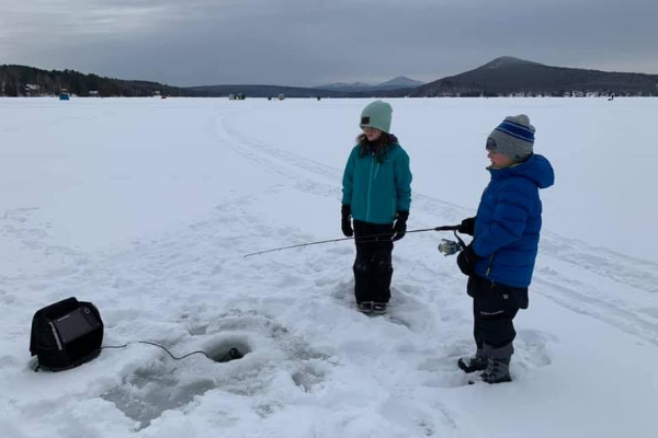 ice fishing with kids