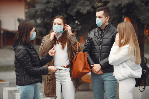 people in masks