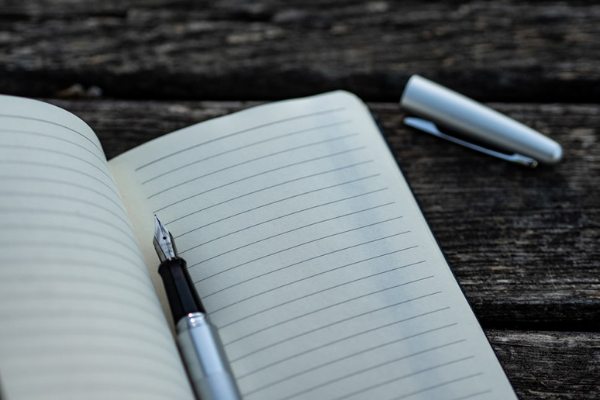 a blank page in a notebook