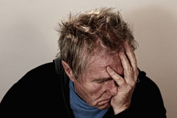 man who is weak and sick