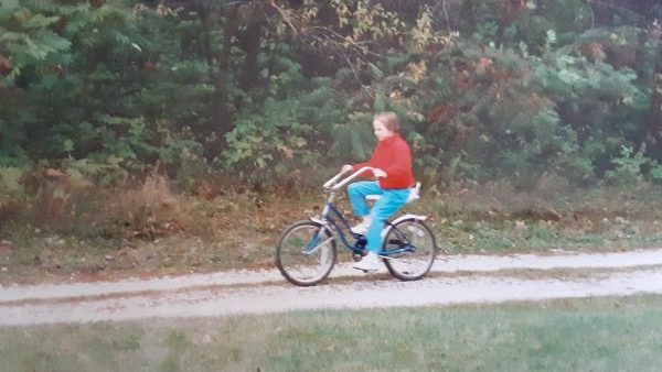 a girl on a Schwinn bike
