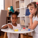 Girls playing a game