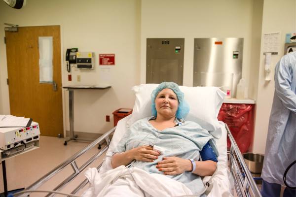 Woman in operating room