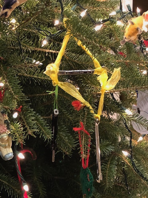 wrench ornament on a themed Christmas tree