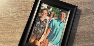 Making Up for the Mother Wound: A Letter to My Future Adult Kids A teenage boy and girl walking along the sidewalk in summer with a woman smiling in the background.