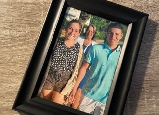 Making Up for the Mother Wound: A Letter to My Future Adult Kids A teenage boy and girl walking along the sidewalk in summer with a woman smiling in the background.