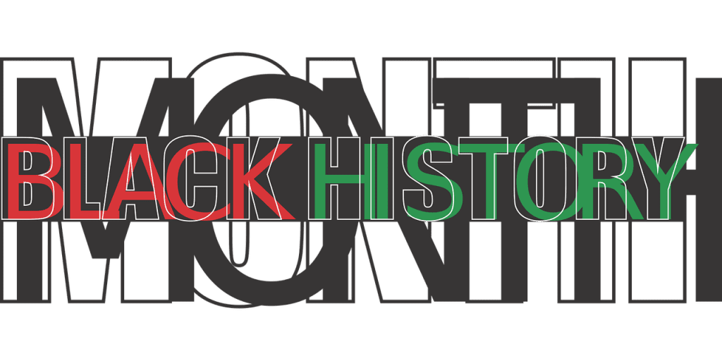 Celebrating black history month text illustration