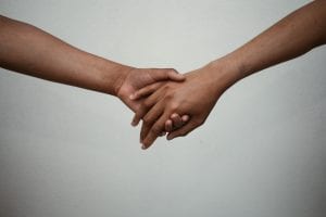 holding hands