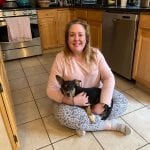 J with dog