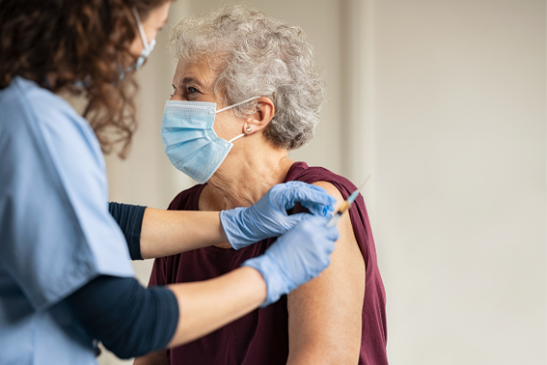 Older woman received COVID vaccine
