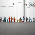 a line of toy robots