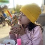 Lola eating a milkshake jpeg