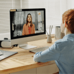 teacher on computer screen