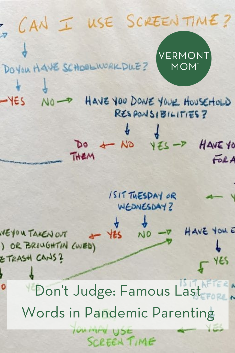 Don't Judge: Famous Last Words in Pandemic Parenting