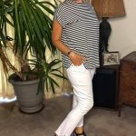 nan in white jeans