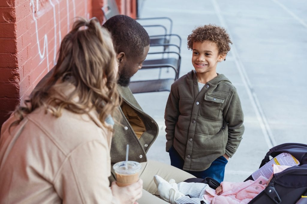 mixed race couple and biracial child