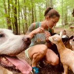 kelli with her goat kids