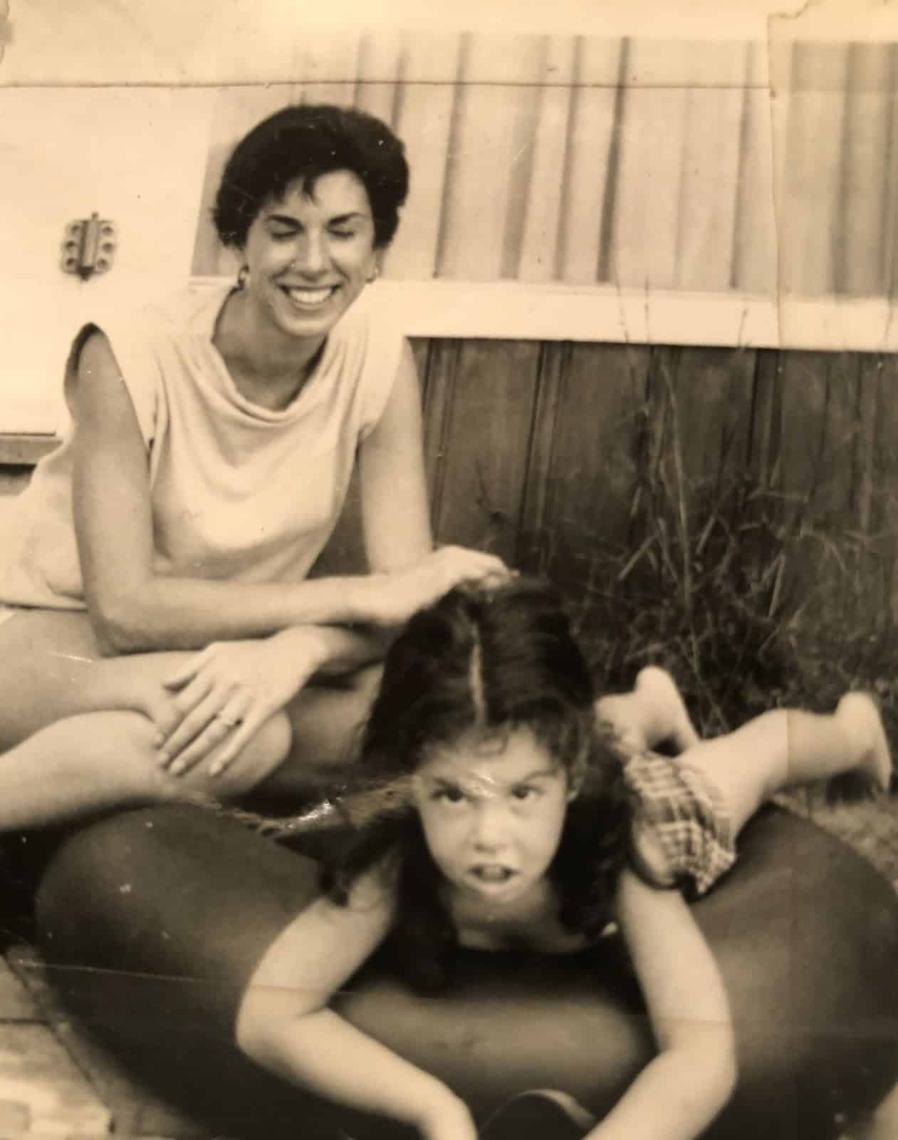 The author as a young girl, with her mother
