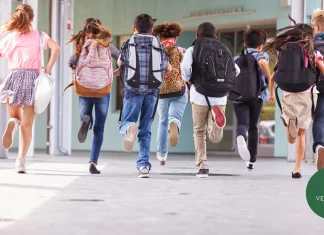 Health Day: Forget the Labels, We Do Health Our Way kids running down a school hallway wearing backpacks