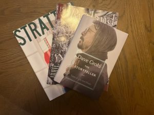 stack of books including The Storyteller