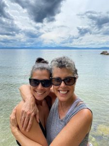 mother and daughter hugging