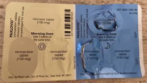 empty pill pack of Paxlovid
