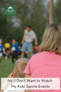 Mom watching child's sports event