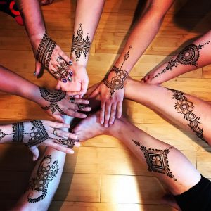 Hands showing henna art