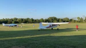 small airplane next to the Red Mill Restaurant at Basin Harbor