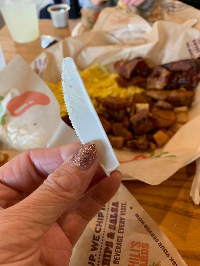 broken plastic knife