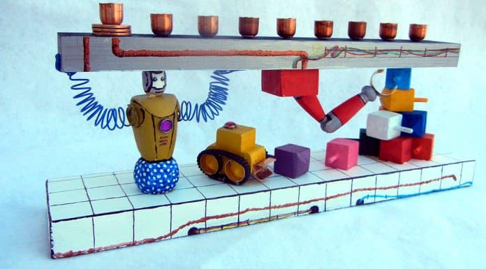 robot menorah