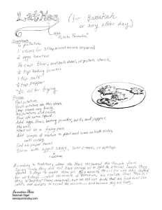 Handwritten latke recipe