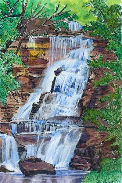 multimedia waterfall