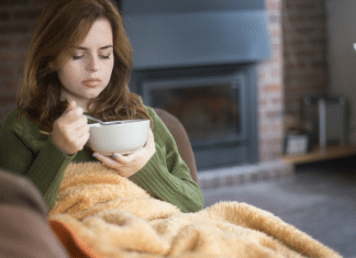 I Did a ProLon Cleanse (a Mom’s Honest Review) a woman east soup on her couch
