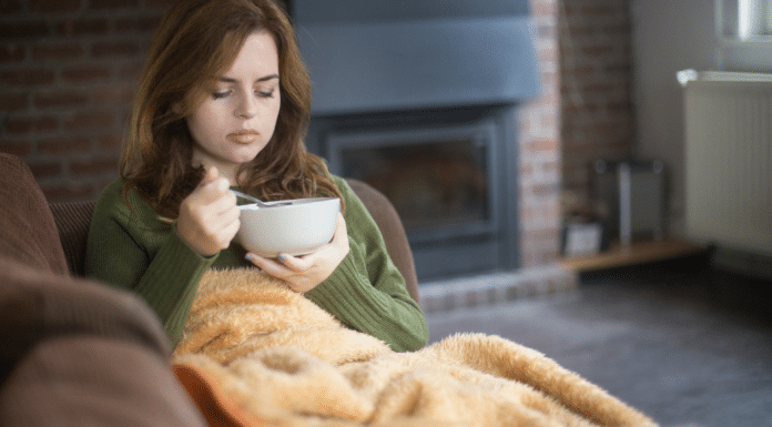 I Did a ProLon Cleanse (a Mom’s Honest Review) a woman east soup on her couch